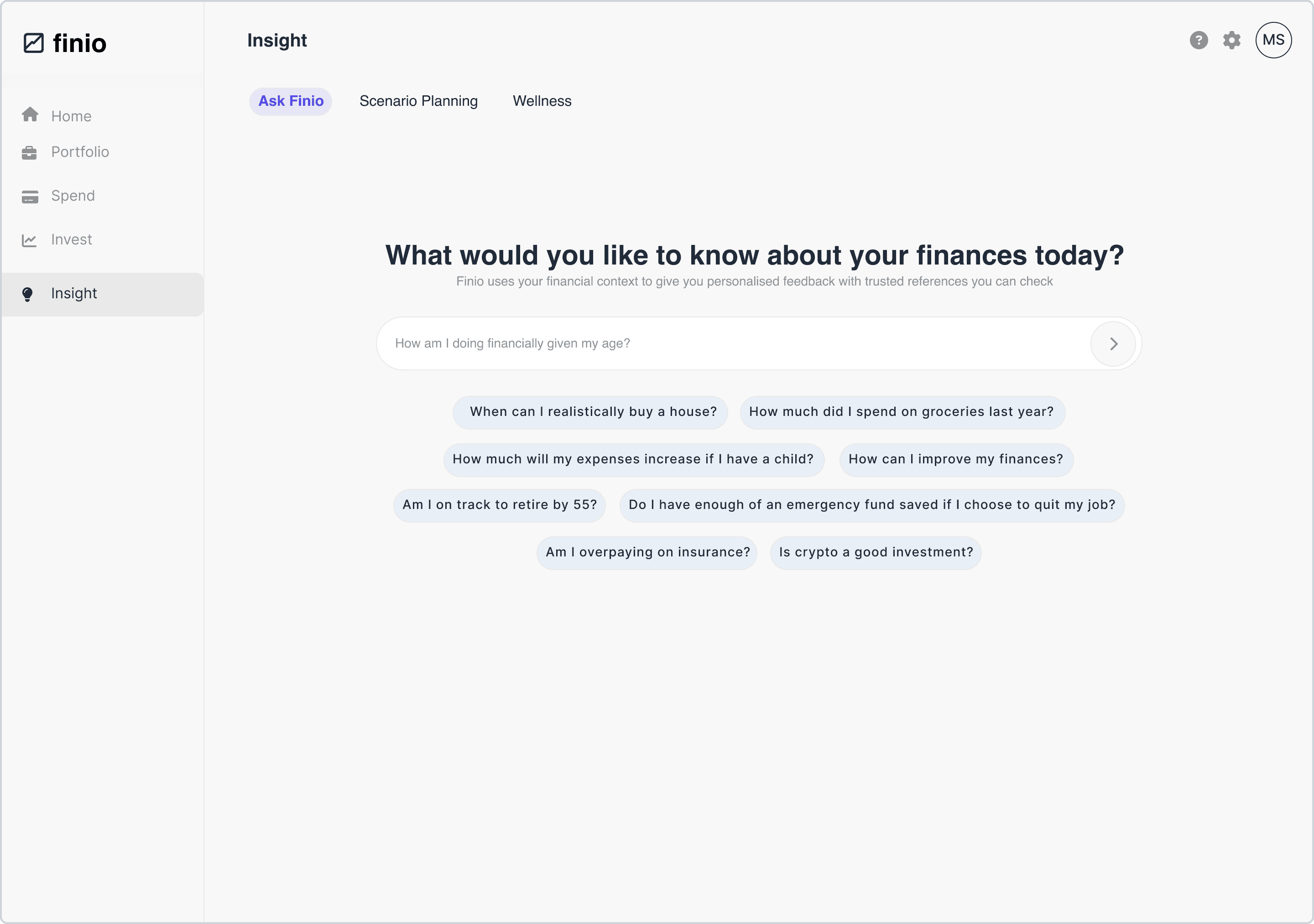 Finio App Screenshot